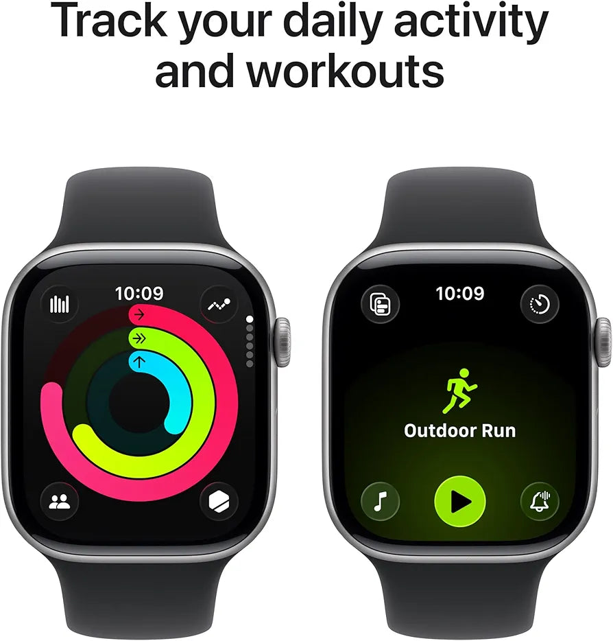 Apple Watch Series 11 [GPS 46mm] Smartwatch with Space Gray Aluminum Case with Black Sport Band - M/L. Sleep Score, Fitness Tracker, Health Monitoring, Always-On Display, Water Resistant